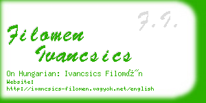 filomen ivancsics business card